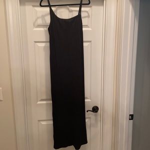 Long black A line top dress